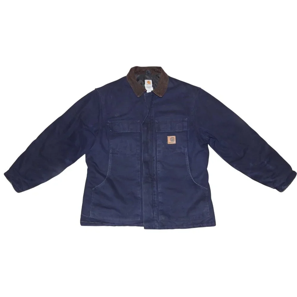 Vintage Carhartt C26 MDT Midnight Blue Jacket Mens Large Regular Union Made - Picture 1 of 10